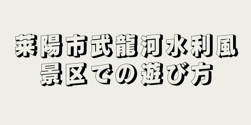 莱陽市武龍河水利風景区での遊び方