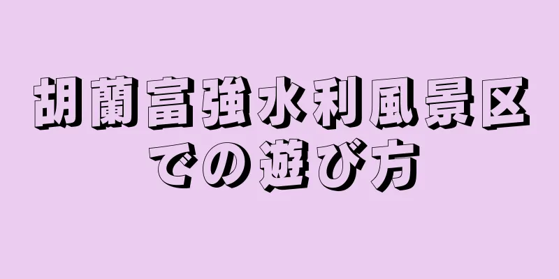 胡蘭富強水利風景区での遊び方