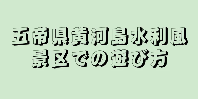 五帝県黄河島水利風景区での遊び方