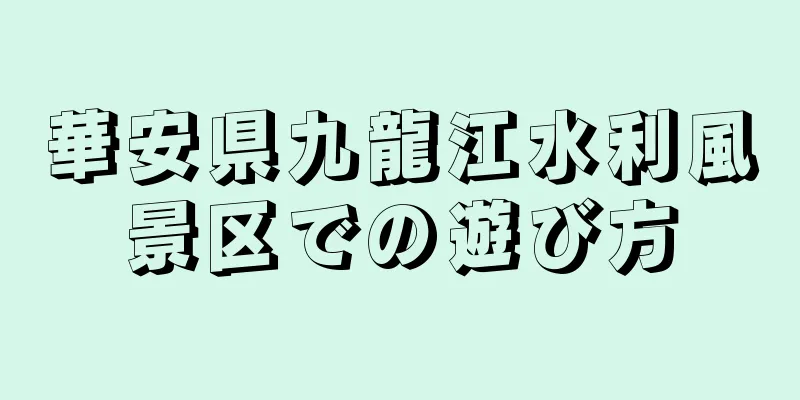 華安県九龍江水利風景区での遊び方