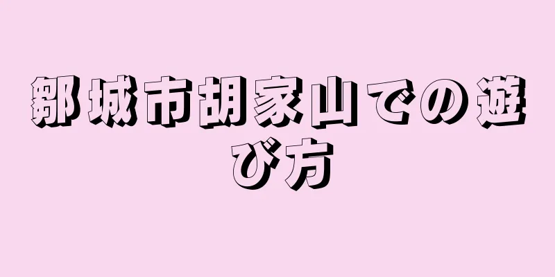 鄒城市胡家山での遊び方