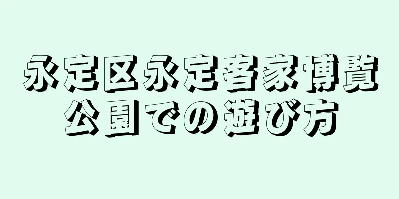 永定区永定客家博覧公園での遊び方