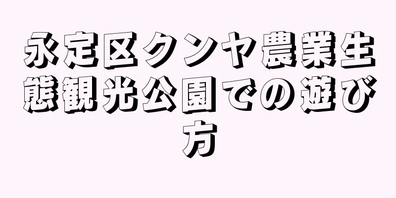 永定区クンヤ農業生態観光公園での遊び方