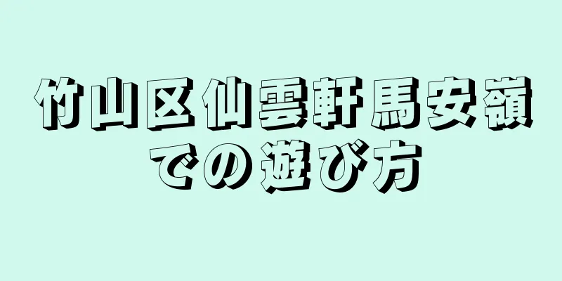 竹山区仙雲軒馬安嶺での遊び方