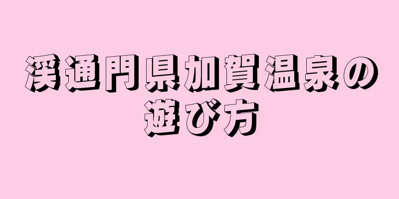 渓通門県加賀温泉の遊び方