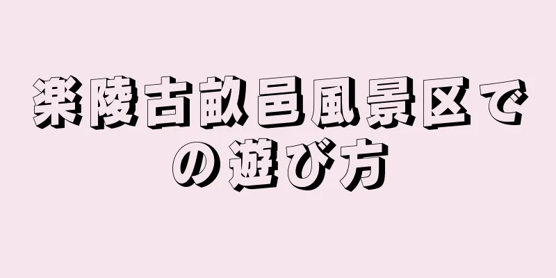 楽陵古畝邑風景区での遊び方