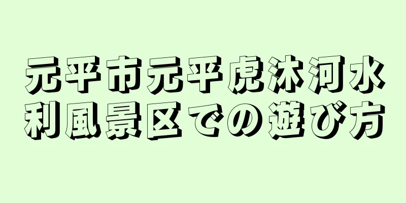 元平市元平虎沐河水利風景区での遊び方