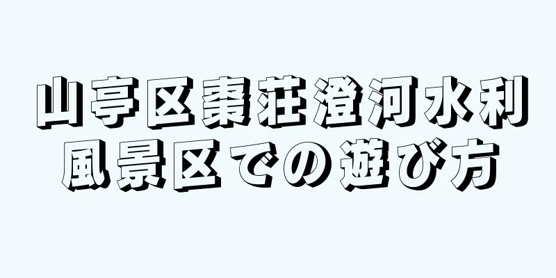 山亭区棗荘澄河水利風景区での遊び方