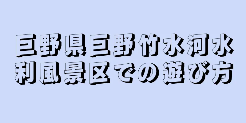 巨野県巨野竹水河水利風景区での遊び方