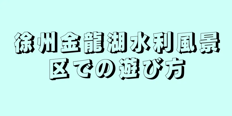 徐州金龍湖水利風景区での遊び方