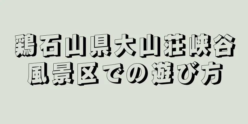 鶏石山県大山荘峡谷風景区での遊び方