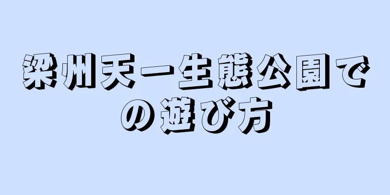 梁州天一生態公園での遊び方