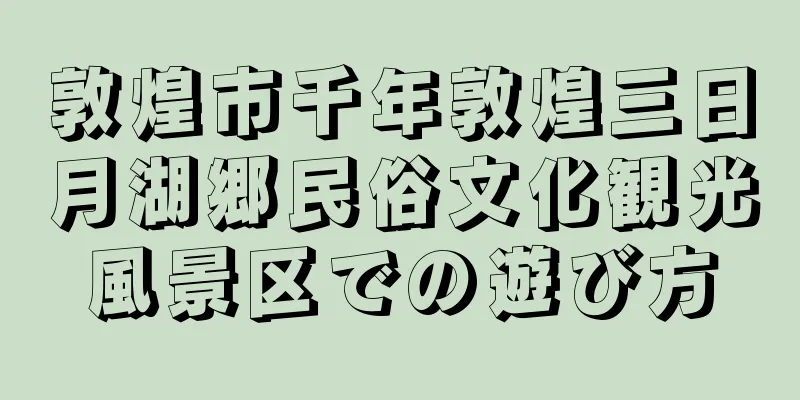 敦煌市千年敦煌三日月湖郷民俗文化観光風景区での遊び方