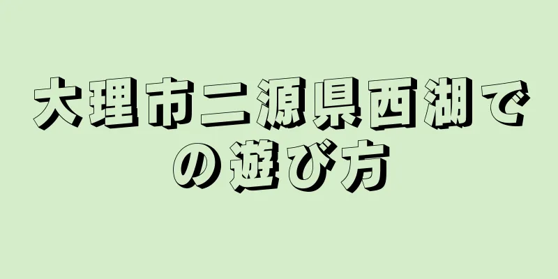 大理市二源県西湖での遊び方