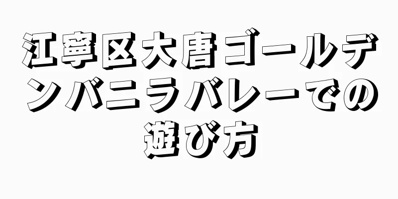 江寧区大唐ゴールデンバニラバレーでの遊び方