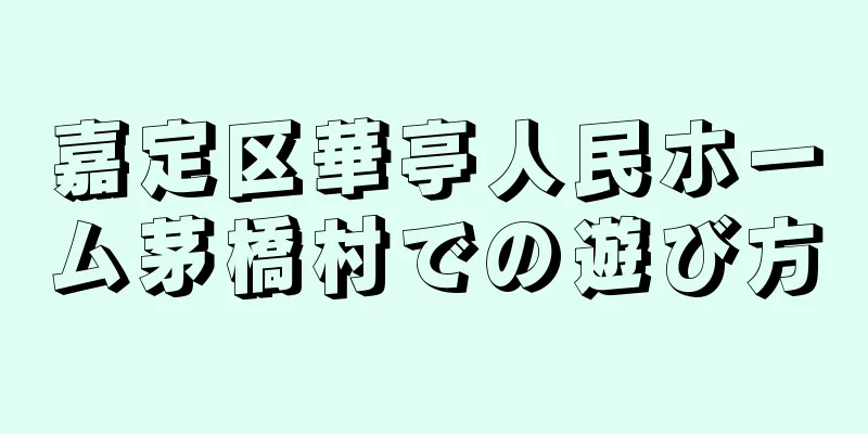 嘉定区華亭人民ホーム茅橋村での遊び方