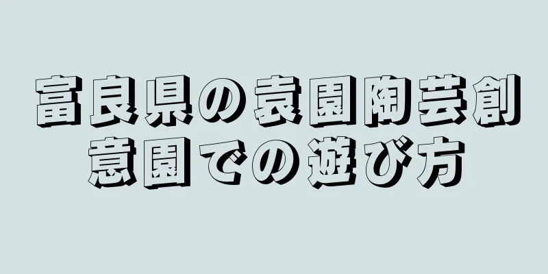 富良県の袁園陶芸創意園での遊び方