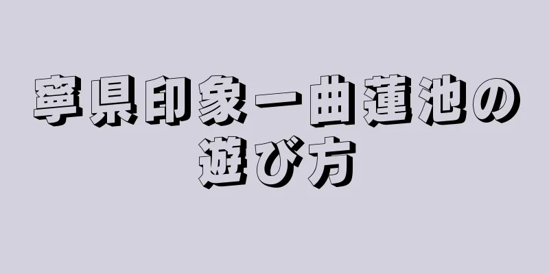 寧県印象一曲蓮池の遊び方