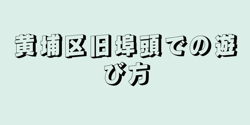 黄埔区旧埠頭での遊び方