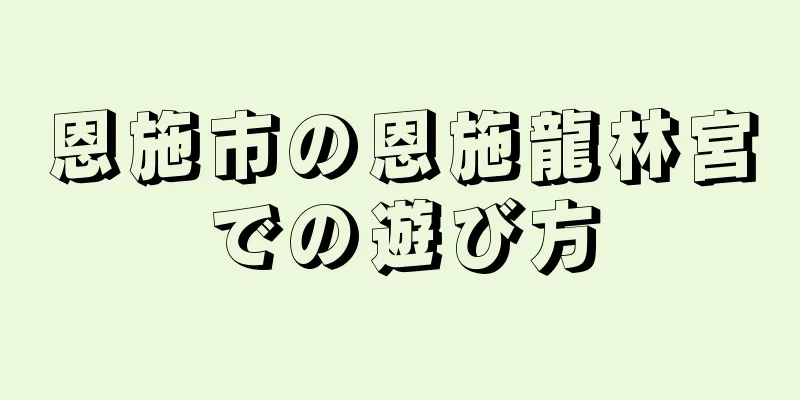 恩施市の恩施龍林宮での遊び方