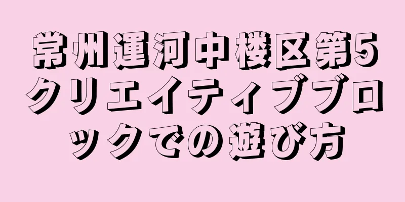 常州運河中楼区第5クリエイティブブロックでの遊び方