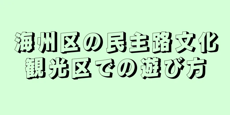 海州区の民主路文化観光区での遊び方