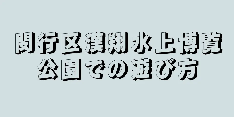 閔行区漢翔水上博覧公園での遊び方