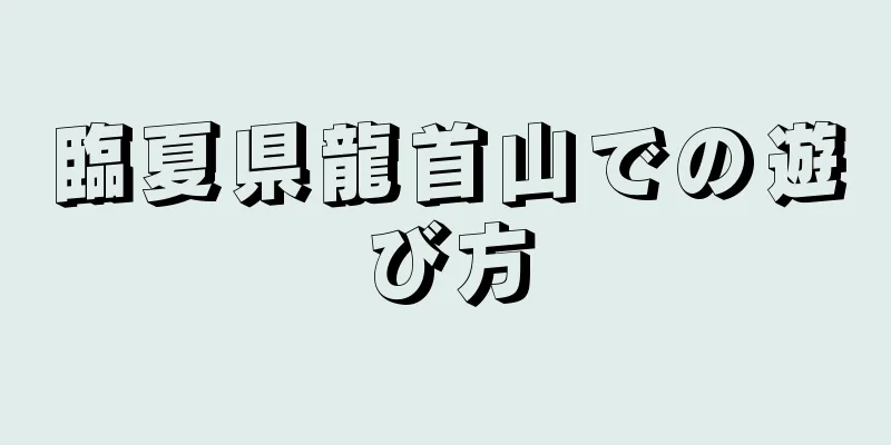 臨夏県龍首山での遊び方