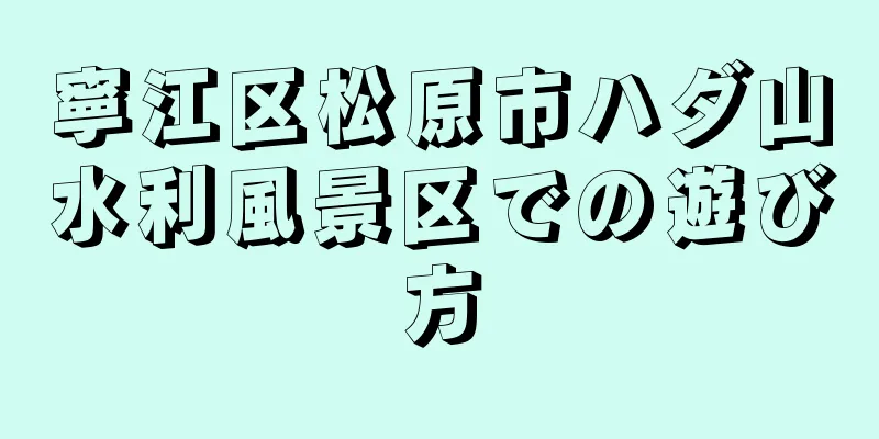 寧江区松原市ハダ山水利風景区での遊び方