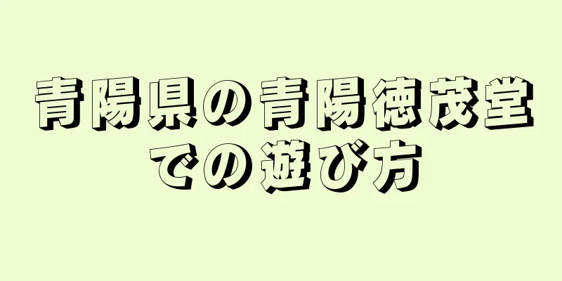 青陽県の青陽徳茂堂での遊び方