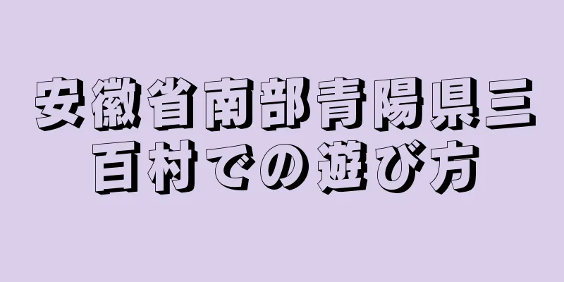 安徽省南部青陽県三百村での遊び方