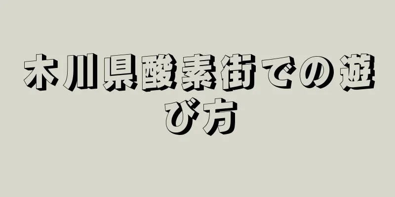 木川県酸素街での遊び方
