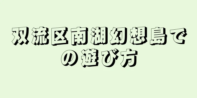 双流区南湖幻想島での遊び方
