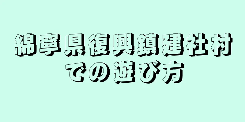 綿寧県復興鎮建社村での遊び方