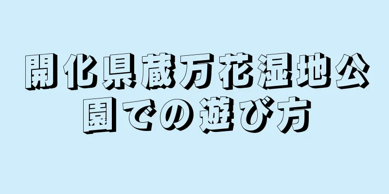 開化県蔵万花湿地公園での遊び方