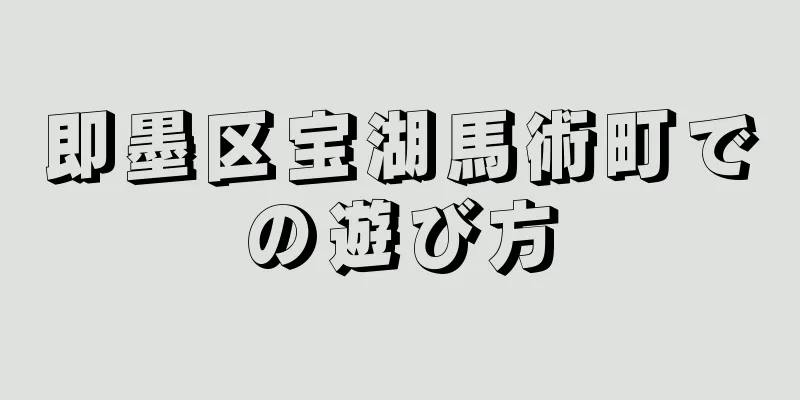 即墨区宝湖馬術町での遊び方