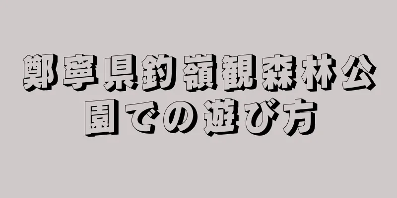 鄭寧県釣嶺観森林公園での遊び方