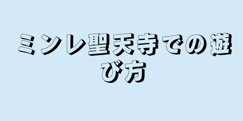 ミンレ聖天寺での遊び方