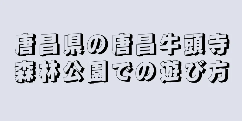 唐昌県の唐昌牛頭寺森林公園での遊び方