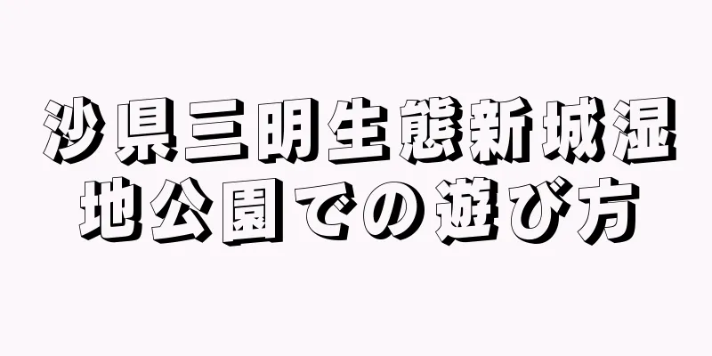 沙県三明生態新城湿地公園での遊び方