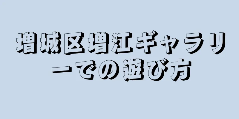 増城区増江ギャラリーでの遊び方