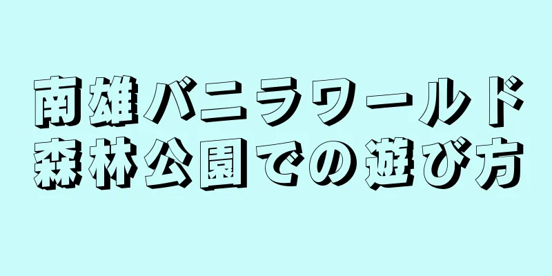 南雄バニラワールド森林公園での遊び方