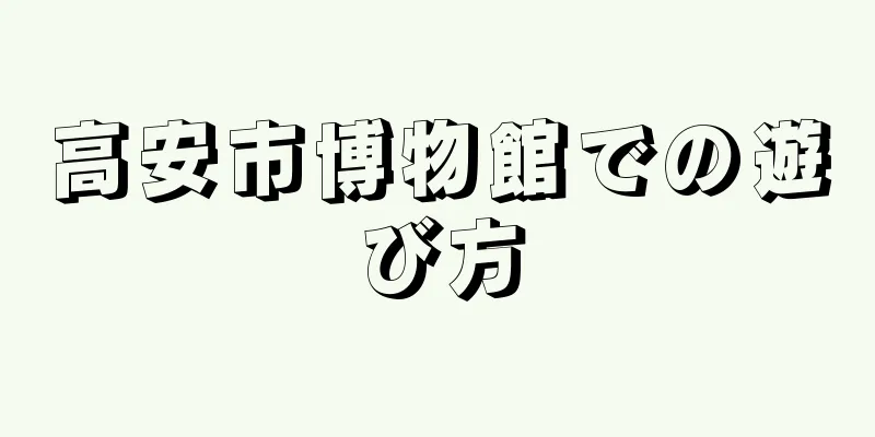 高安市博物館での遊び方