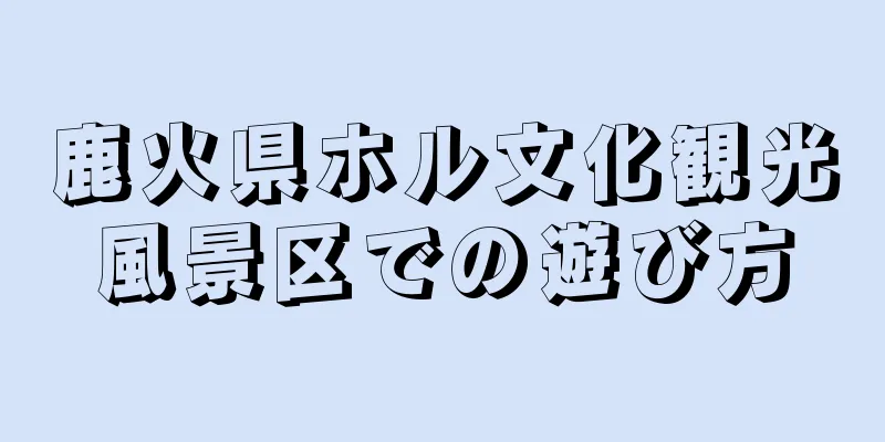 鹿火県ホル文化観光風景区での遊び方