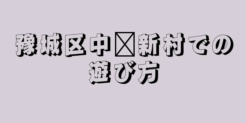 豫城区中壢新村での遊び方