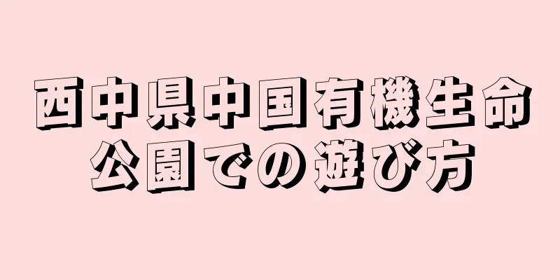 西中県中国有機生命公園での遊び方