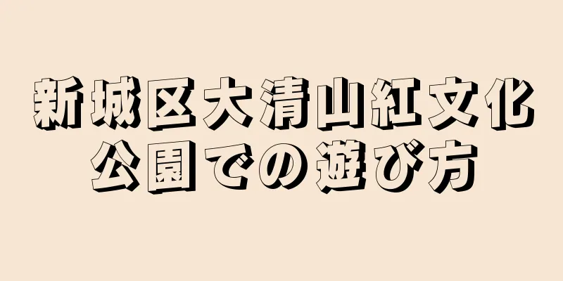 新城区大清山紅文化公園での遊び方