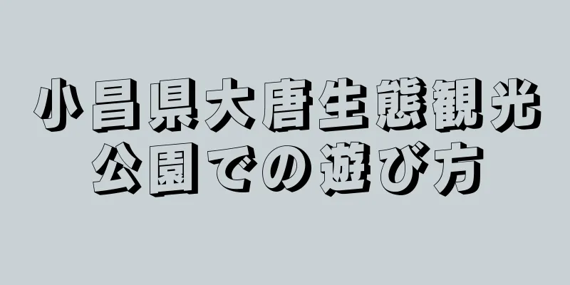 小昌県大唐生態観光公園での遊び方