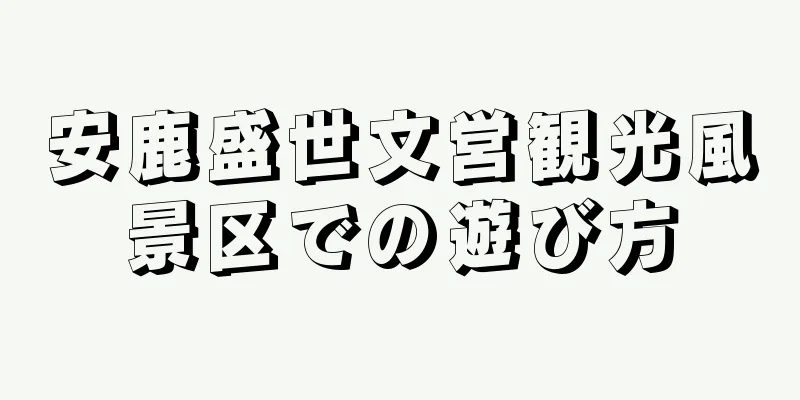 安鹿盛世文営観光風景区での遊び方