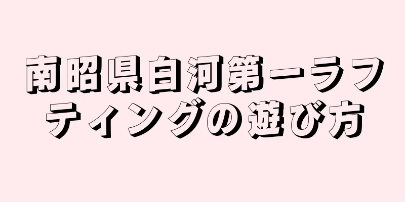 南昭県白河第一ラフティングの遊び方